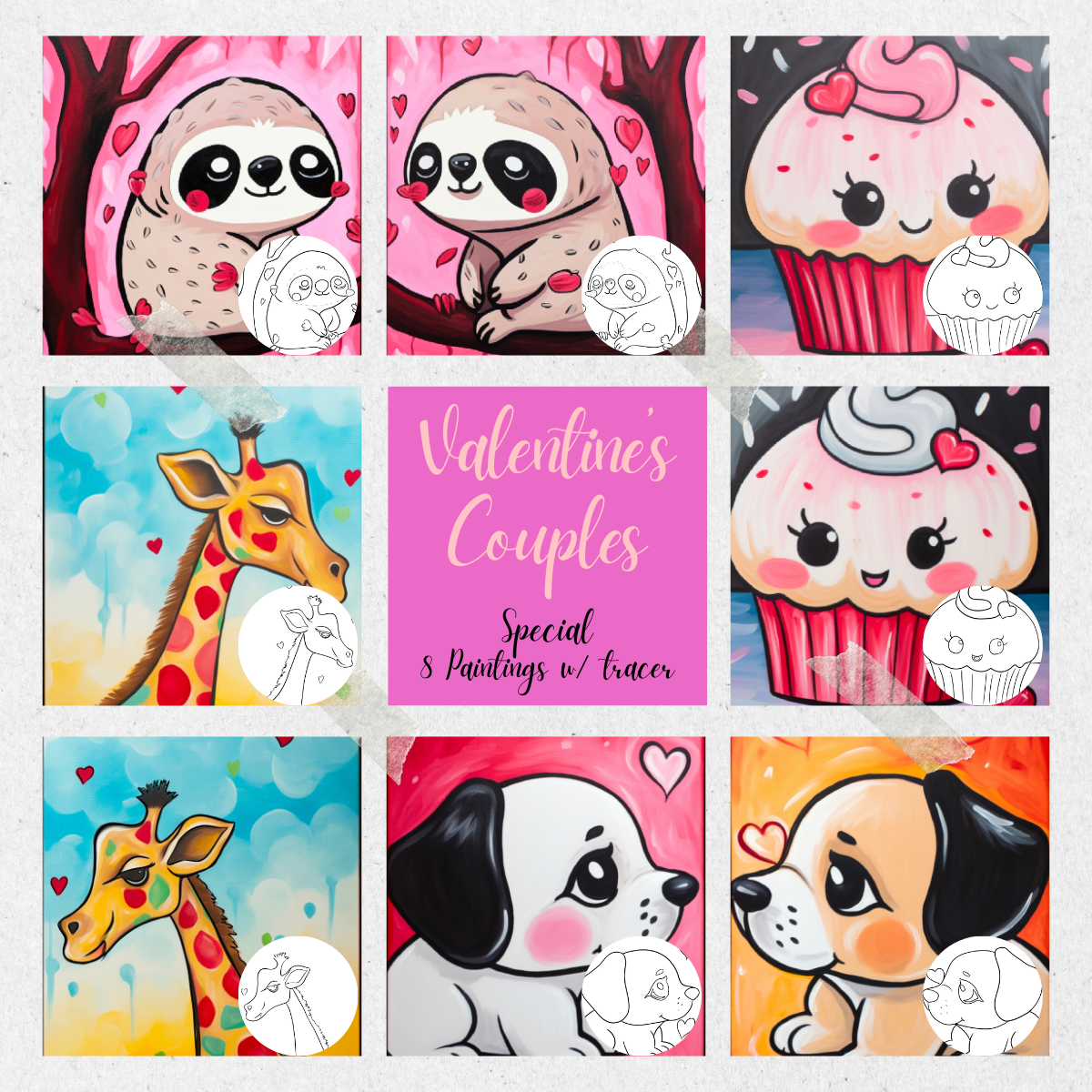 Valentine's Couples PLR Paint Party Printable Bundle
