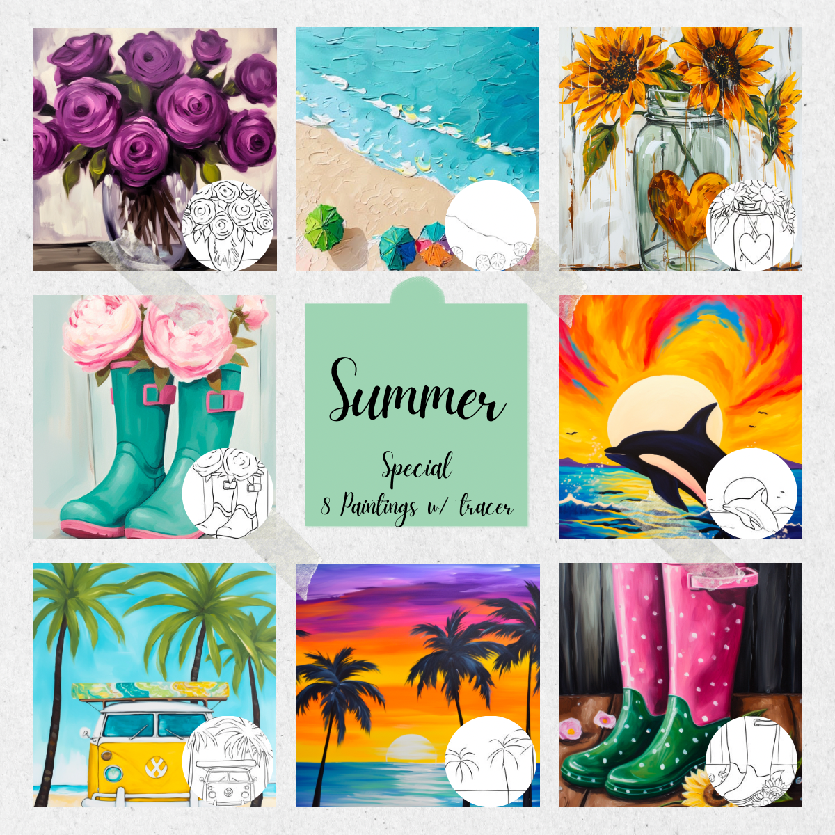 Summer PLR Paint Party Printable Bundle