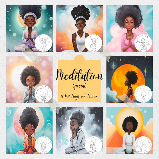 Meditative PLR Paint Party Printable Bundle Collection: Resell & Earn!