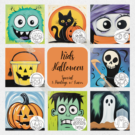 Kids Halloween PLR Paint Party Printables