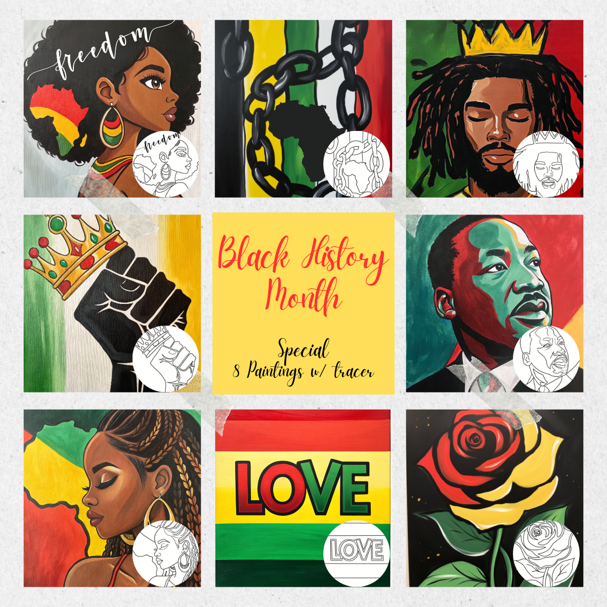 Black History Month PLR Paint Party Printable Bundle