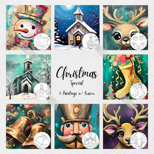 Christmas PLR Paint Party Printable Bundle Collection: Resell & Earn!