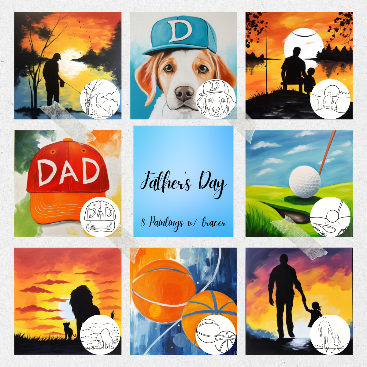 Father's Day PLR Paint Party Printable Bundle