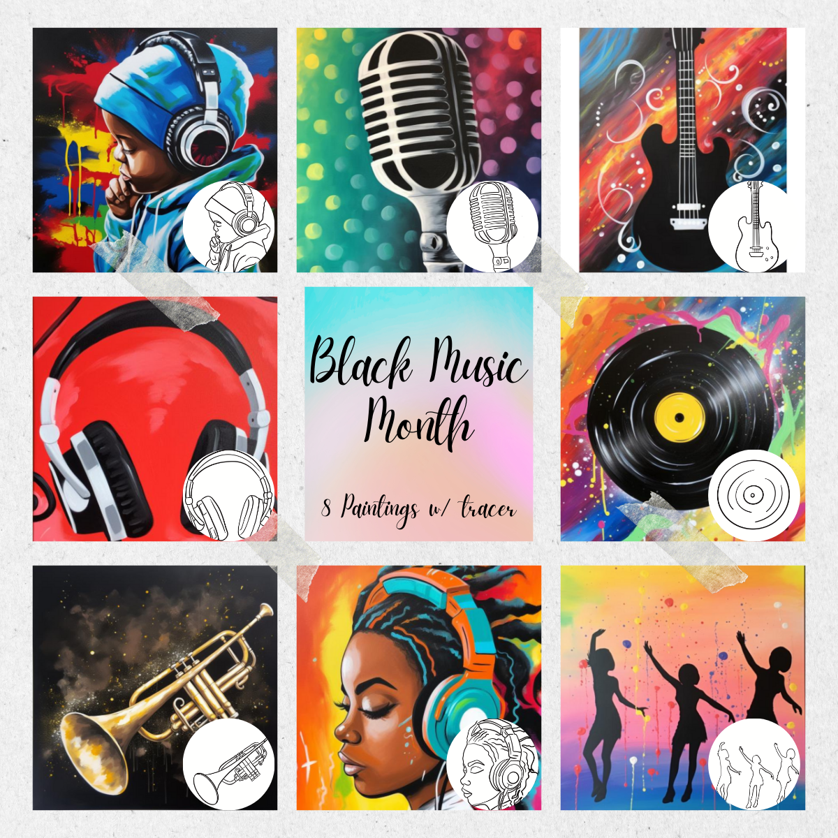 Black Music Month PLR Paint Party Printable Bundle