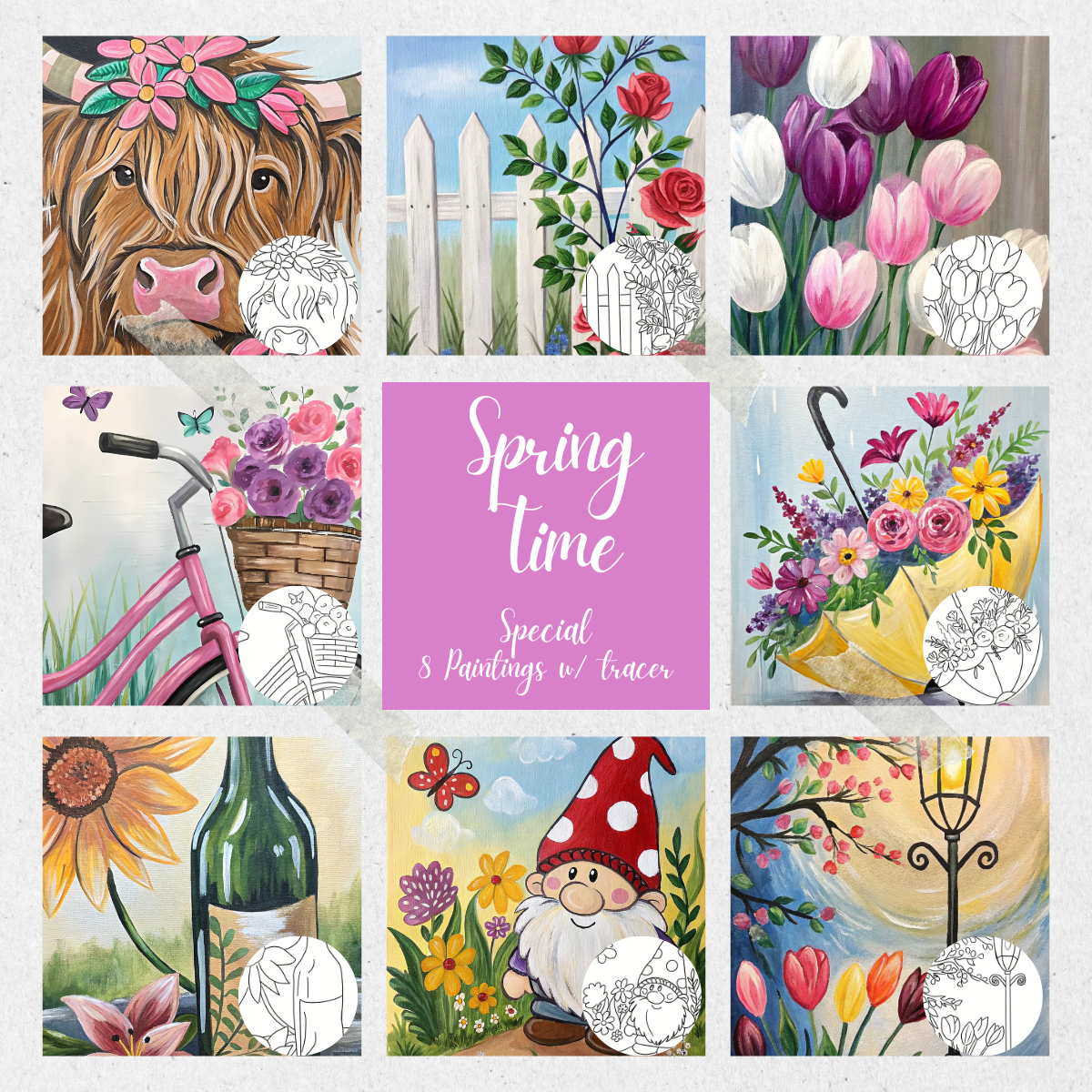Spring Time Day PLR Paint Party Printable Bundle