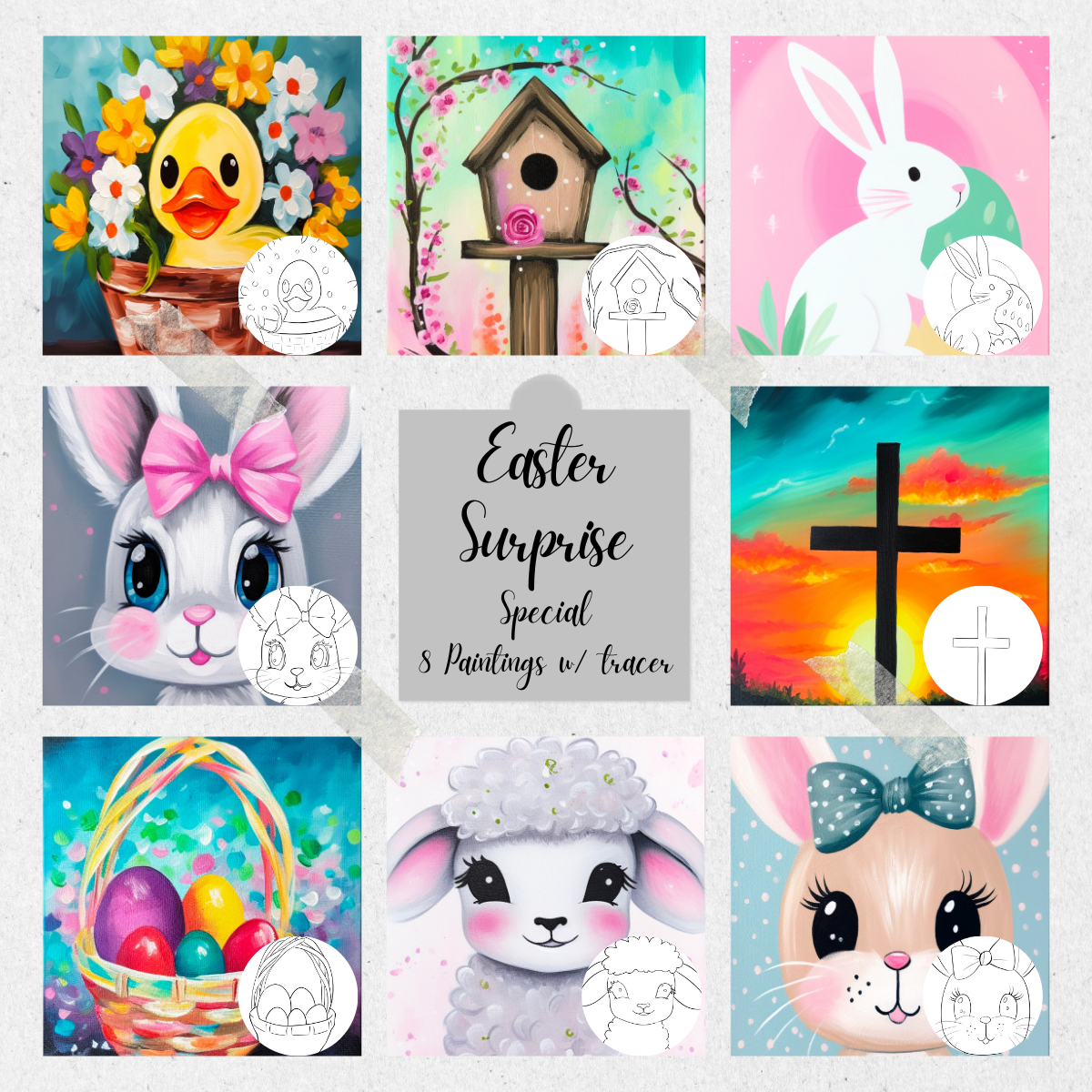 Easter Suprise PLR Paint Party Printable Bundle