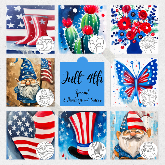 July 4th PLR Paint Party Printable Bundle