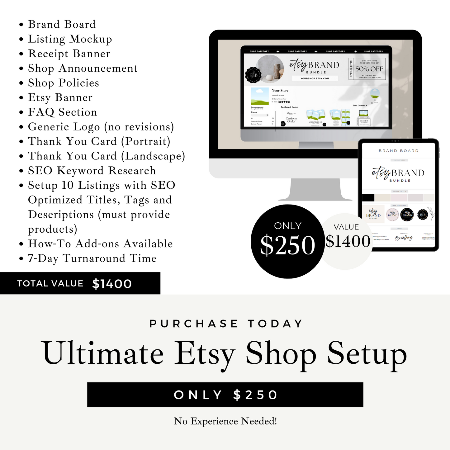 Etsy Shop Setup Service